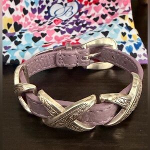 BRIGHTON Kriss Kross Etched Bracelet Wisteria Purple 💜 with Bag. New w/o Tags